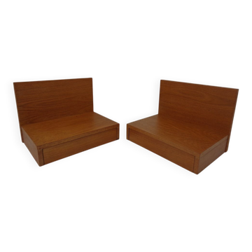Teak Consoles with Drawers, 1960s, Set of 2
