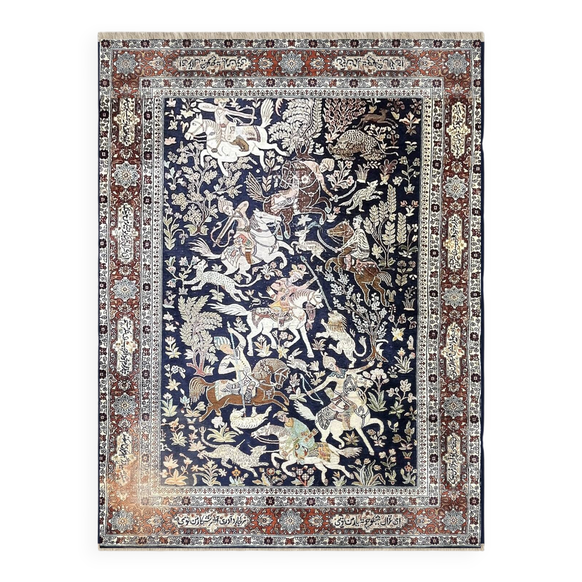 Kashmir Silk Oriental Rug India - Size: 2.20 X 1.50 Metres "Galerie Sardje"