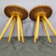 Pair of uluv rattan side tables by jan kalous, 1970s