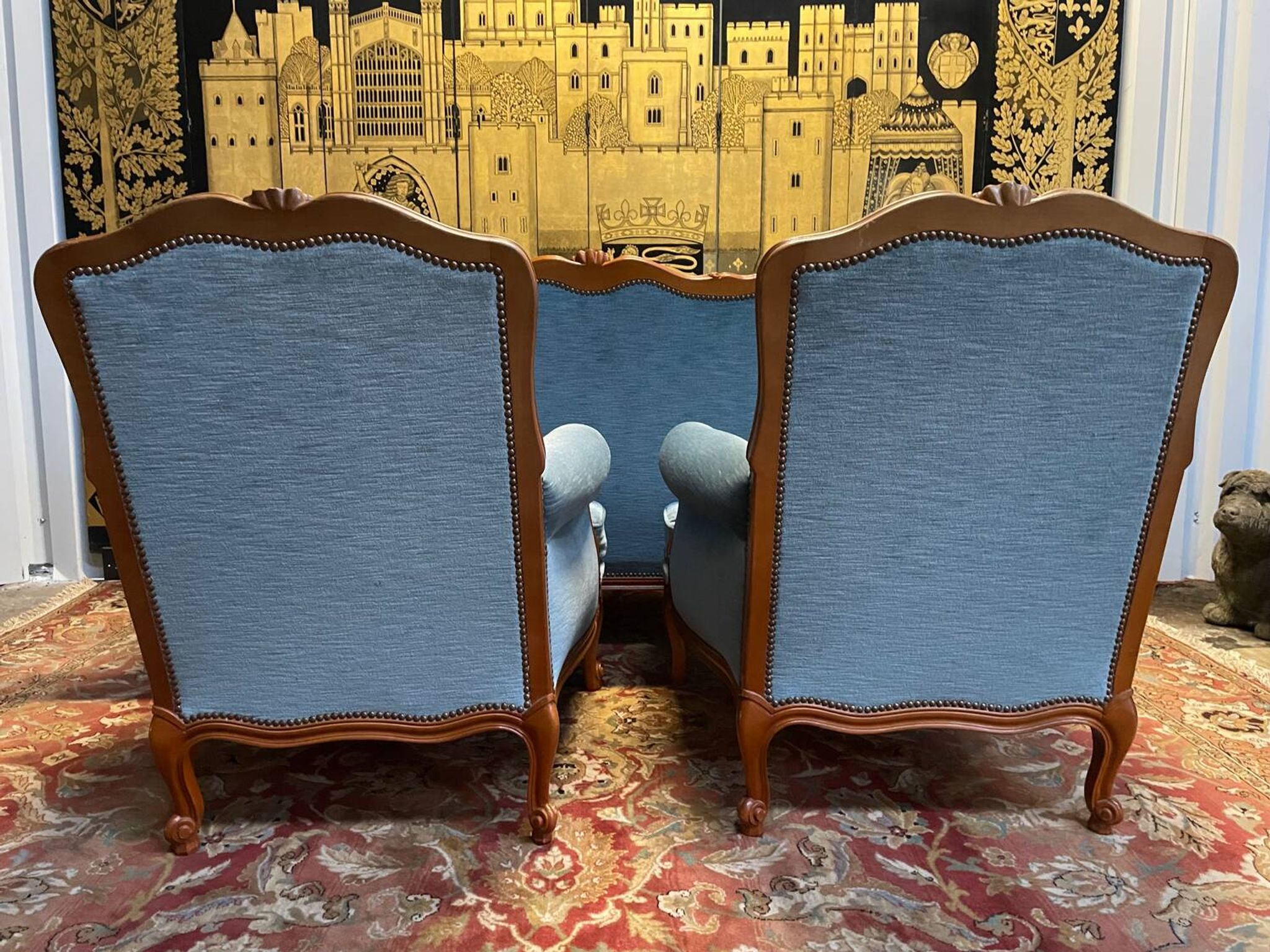 Louis XV style living room Sofa and pair of Armchairs
