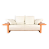 Italian Leather Sofa from Giorgetti, 1980s.