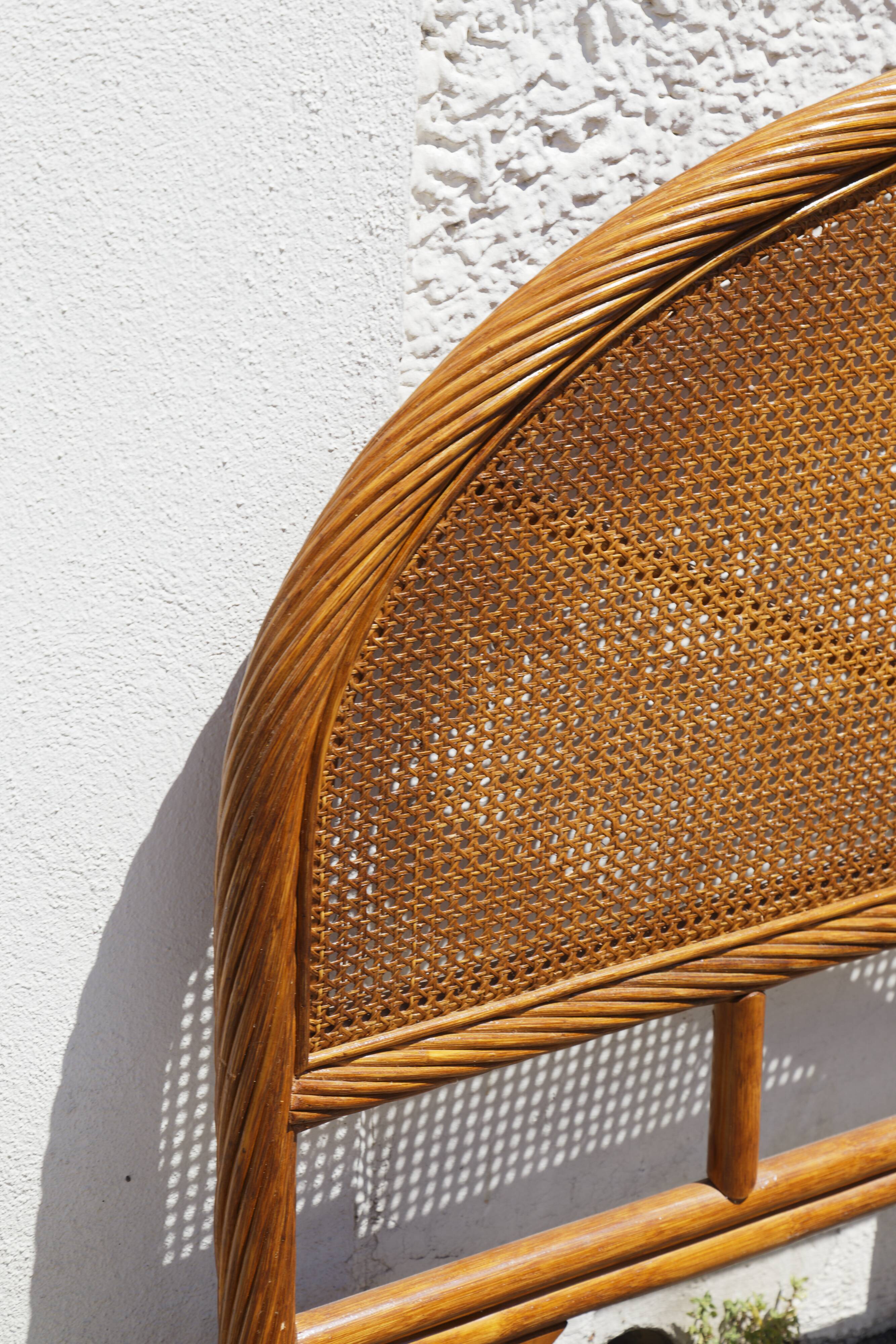 Set headboard and bedside woven rattan maugrion