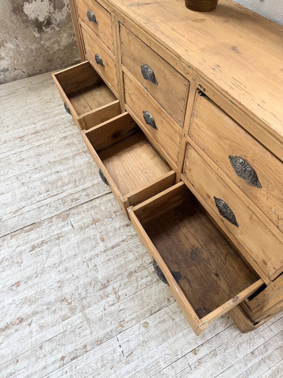 Pine craft cabinet with drawers