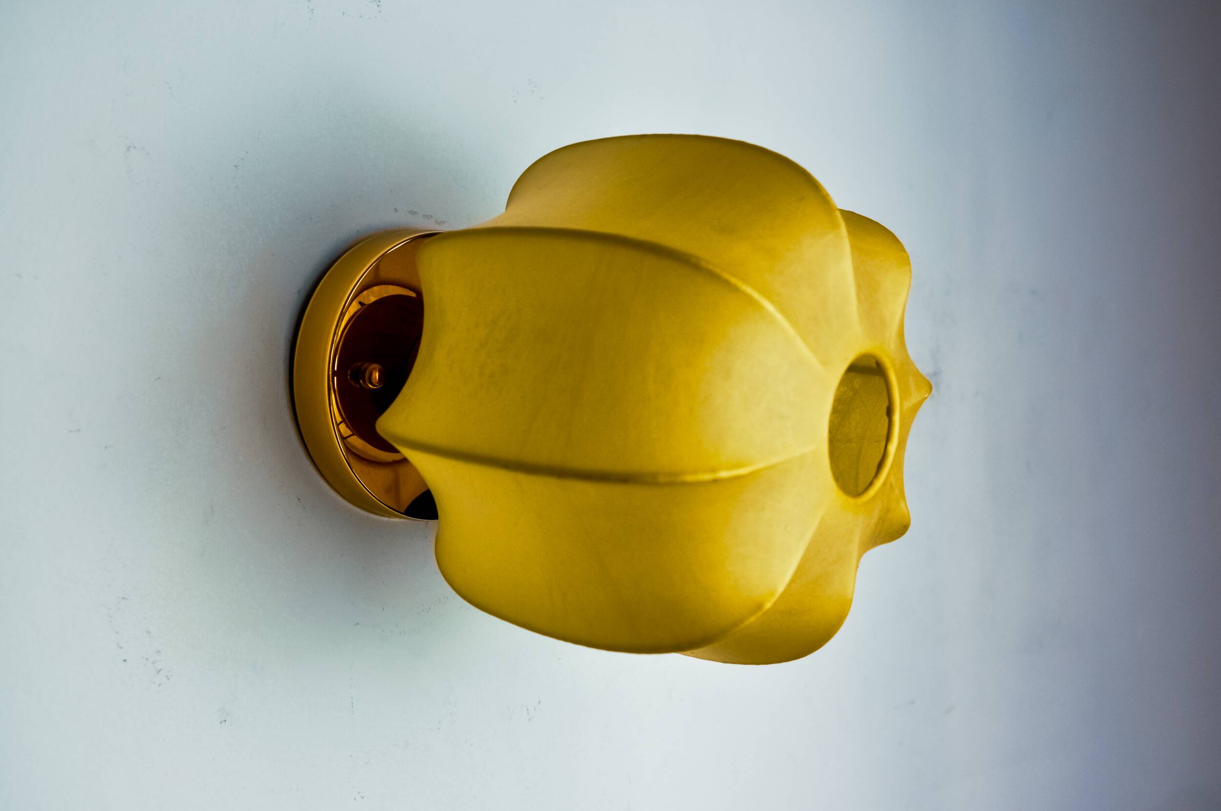 “Cocoon” wall lamp, resin and pine, Italy, 1970