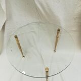 Table low glass and brass 50s
