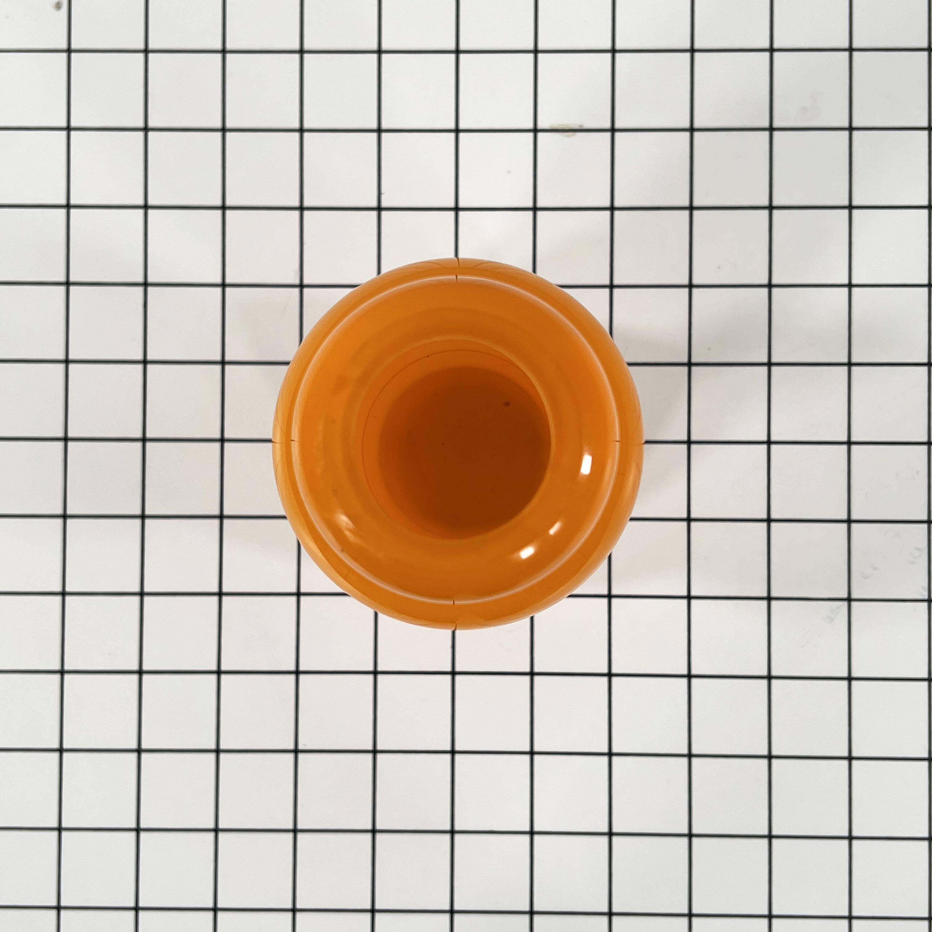 Orange Wavy Glass Vase, 1980