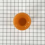 Vase en Verre Ondulé Orange, 1980