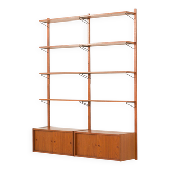Danish mid-century wall unit in teak in Cadovius style, Denamrk 1960s