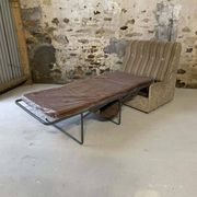 Vintage convertible armchair into a guest bed