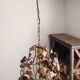 Chandelier hand-forged Hollywood Regency rose leaf decorations