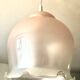 Frosted glass suspension with pearl pink ruffles 1960