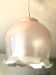 Frosted glass suspension with pearl pink ruffles 1960