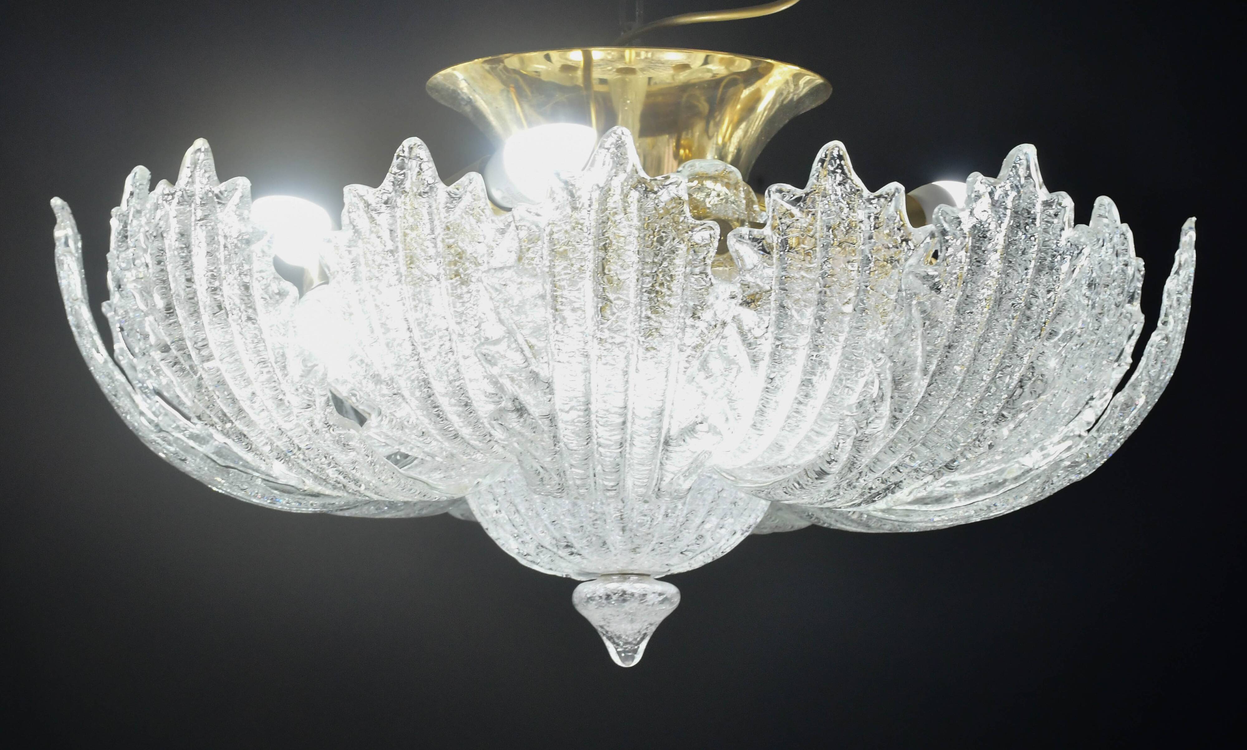 Garda, luxury Italian Murano glass ceiling light or flush mount, 1980s