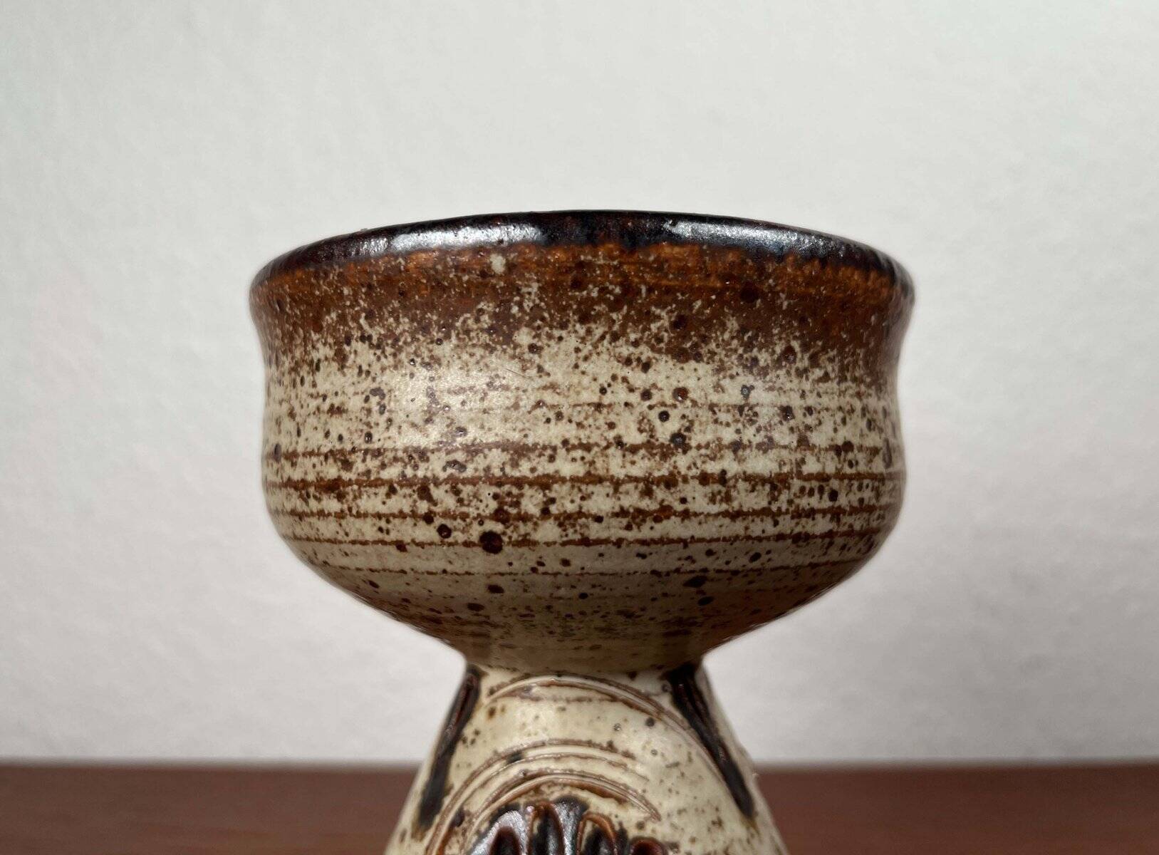 Mid-century modern Danish studio pottery candlestick by Tingkeramik, 1960s