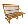 Vintage 2-seater rattan bench