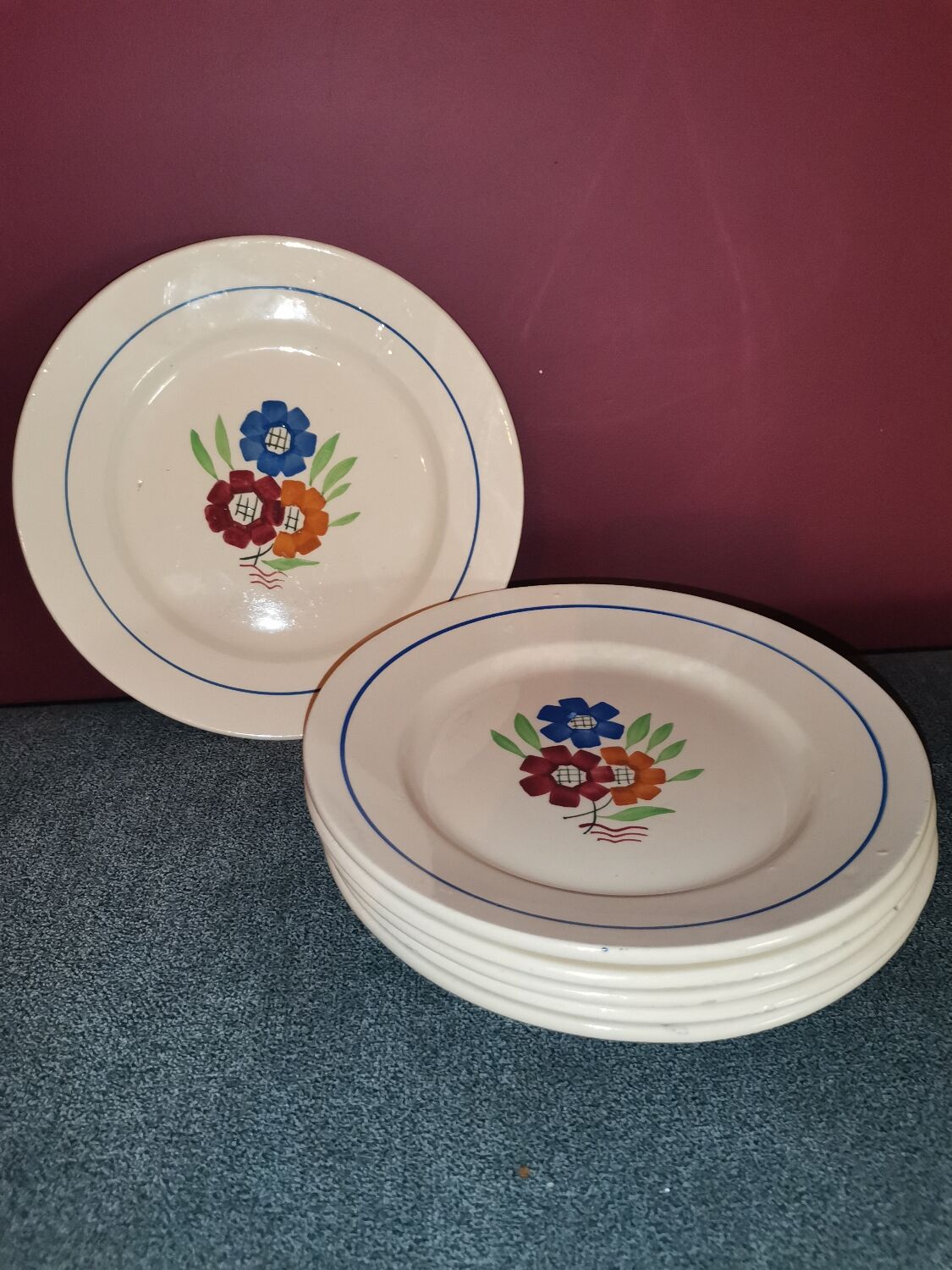 Dessert plates Agnès retro flowers