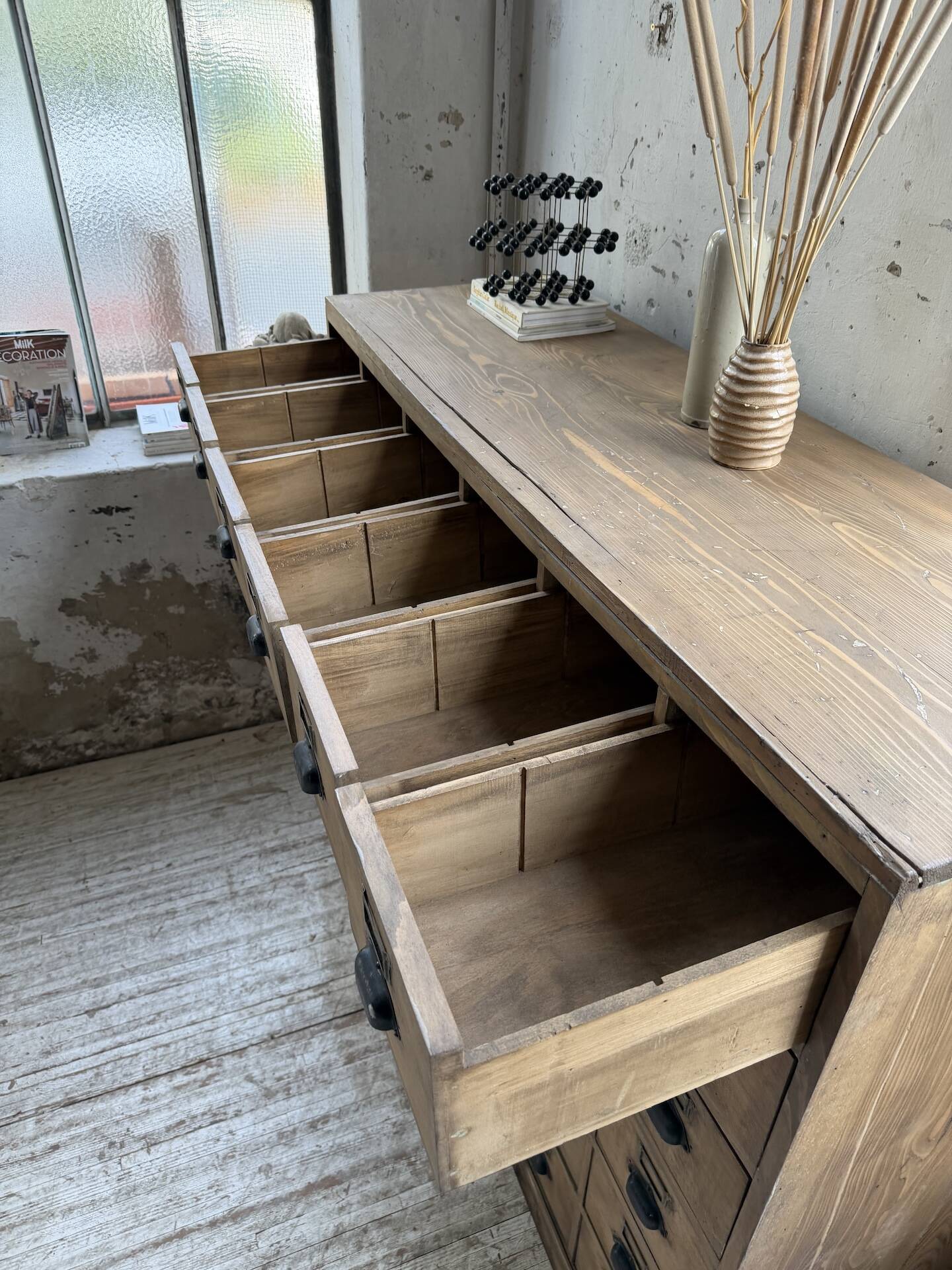 1950s pine workbench XL 160cm