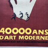 Affiche d'exposition entoilée, 40000 ans d'art moderne au Musée d'art moderne, Paris, 1953