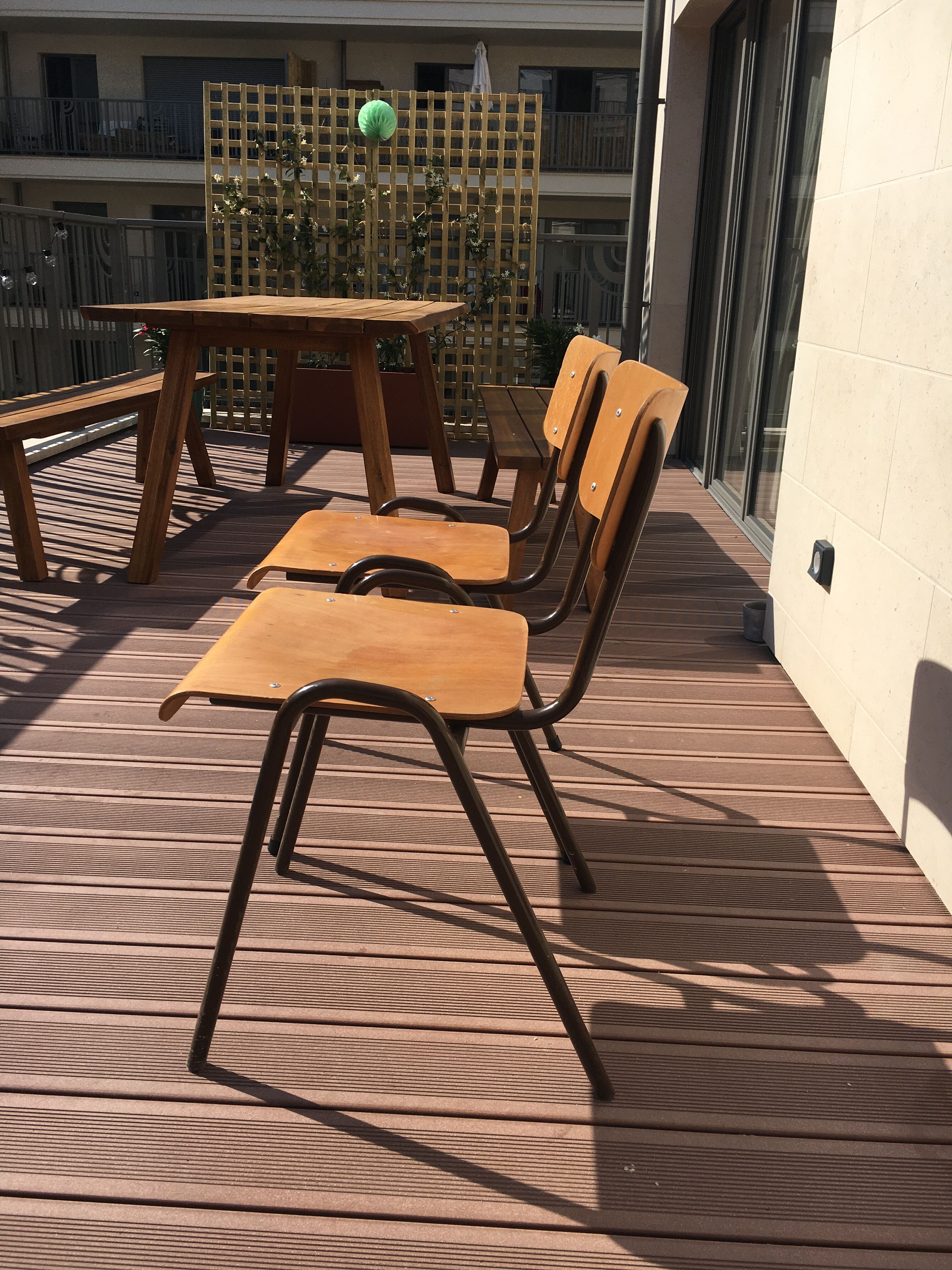 Pair of Scandinavian schoolboy chairs