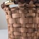 David Marshall brutalist splint wood and cast brass basket, 1970s