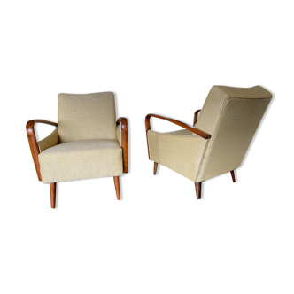 Vintage Mid-Century Modern Easy Chairs, 1950s, Set of 2