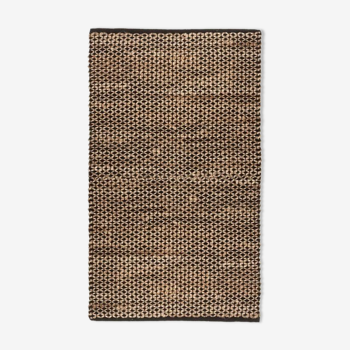 Carpet jute cotton black beige 90x150 cm