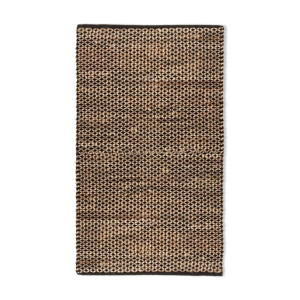 Tapis jute coton noir beige 90x150