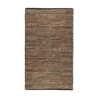 Tapis jute coton noir beige 90x150 cm