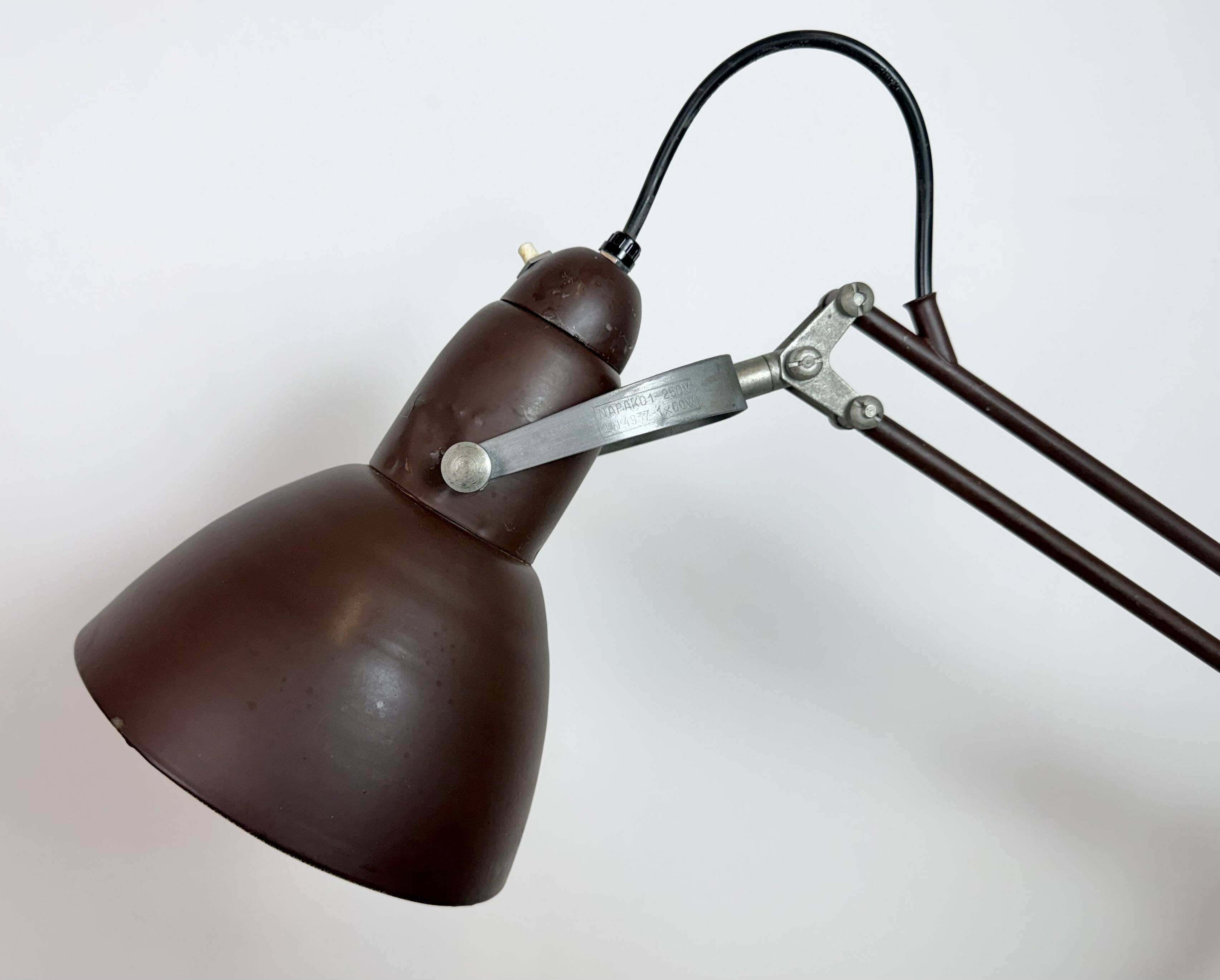 Vintage Brown Architect Table Lamp from Napako, 1950s