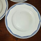 5 flat plates Moulin des loups and Hamage Orchies France blue 50s