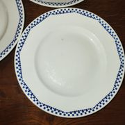 5 flat plates Moulin des loups and Hamage Orchies France blue 50s