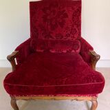 Rest chair Louis XV red velvet