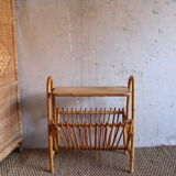 Rattan shelf magazine holder