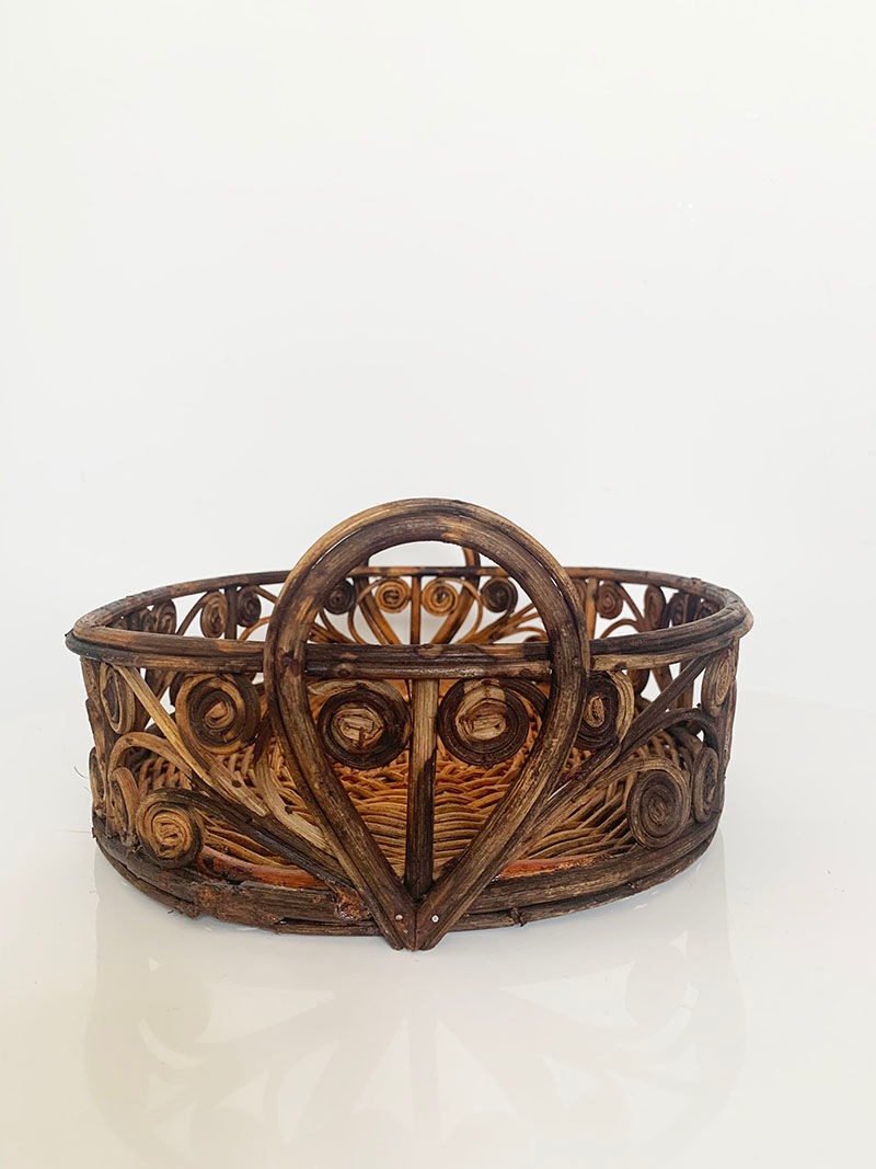 Peacock rattan tray
