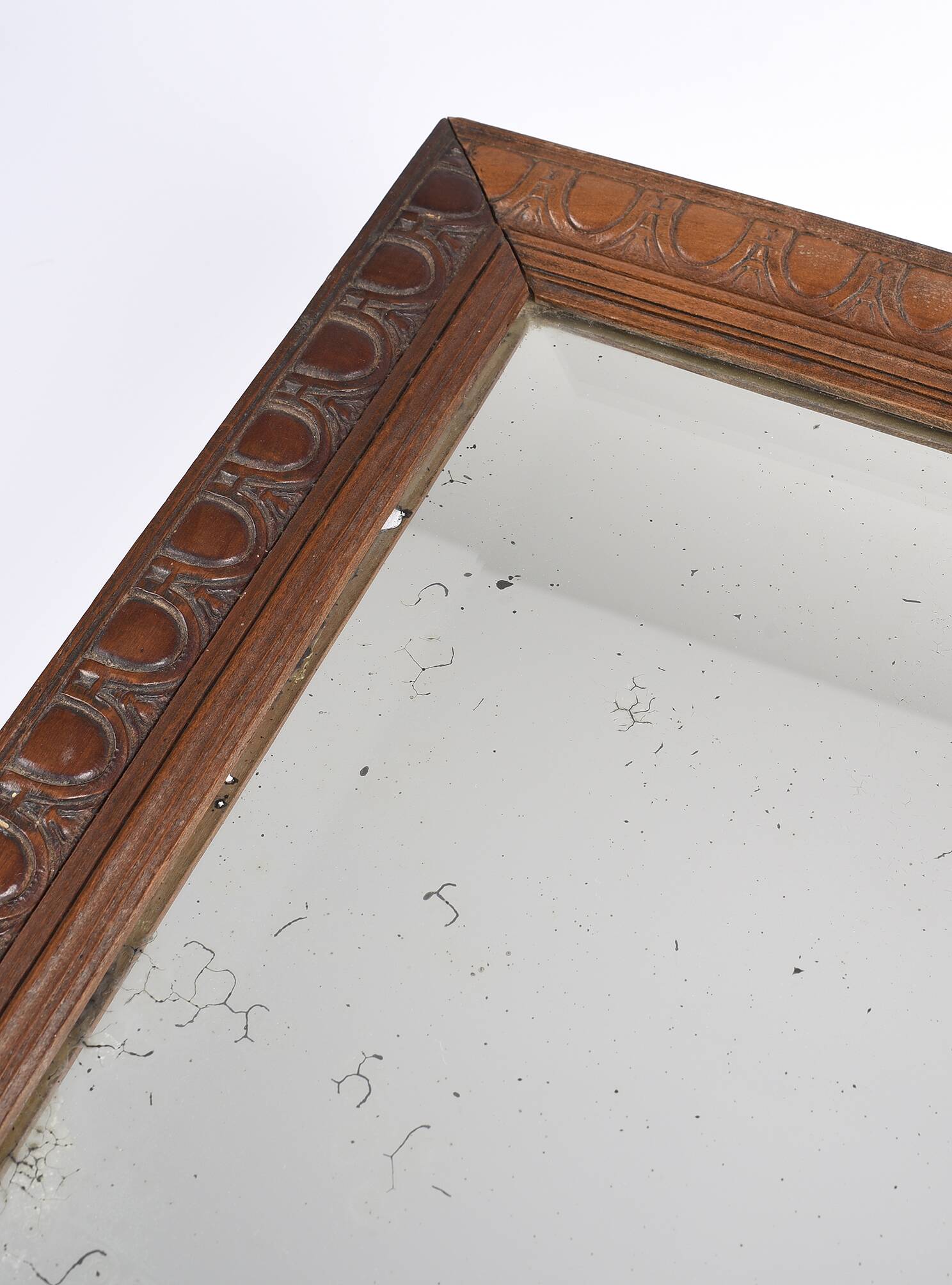 Large rectangular mirror, vintage art deco, dated 1926