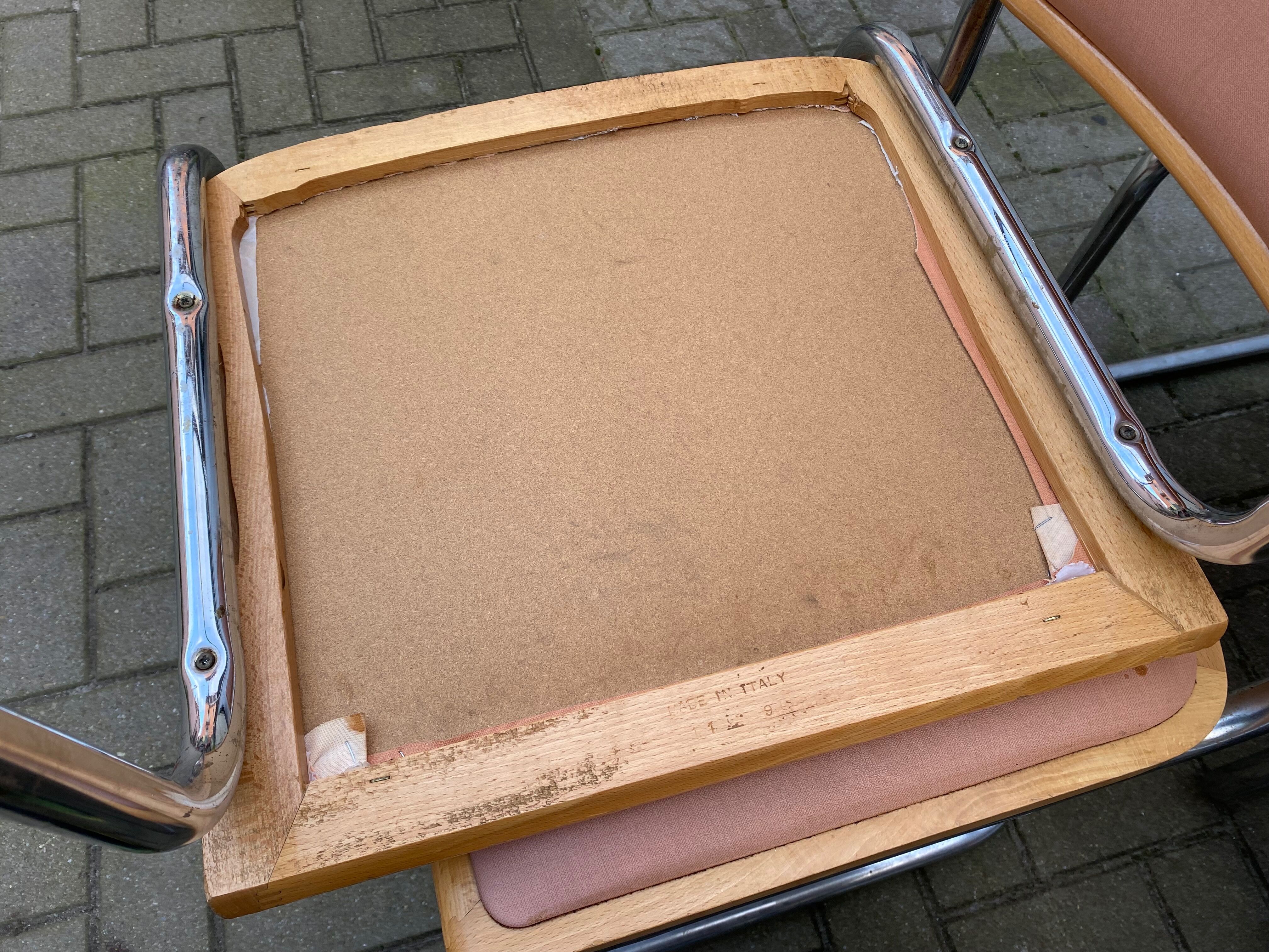 Set of 10 vintage chairs Marcel Breuer cesca b32 wood and skaï 1960