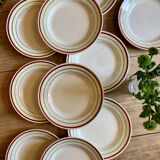 Set of 11 vintage flat plates, Gilles de Gien model