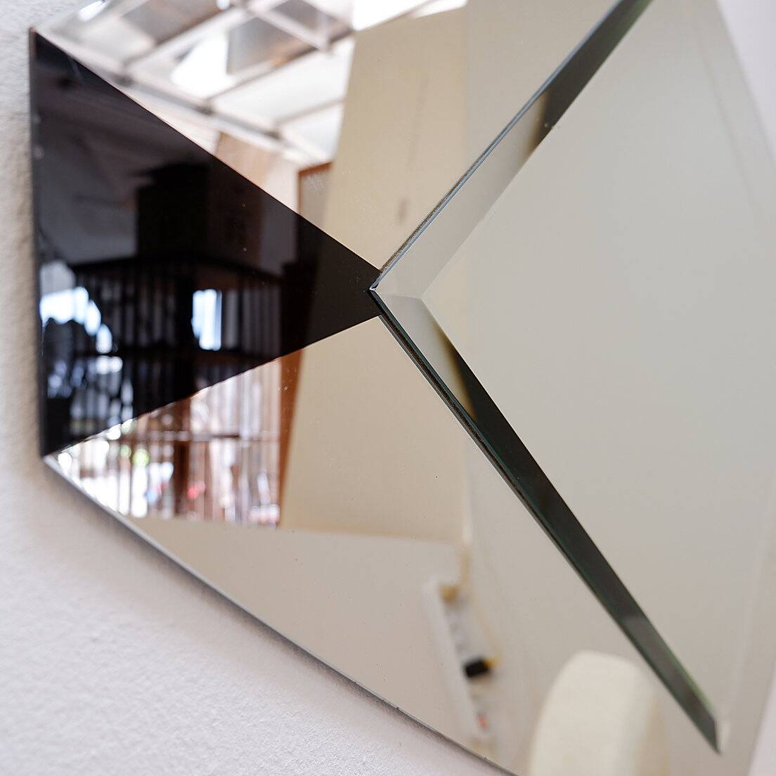 Large Art Deco "diamond" wall mirror