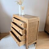Art Deco chest of drawers in oak and porcelain