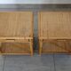 Pair of woven wicker and bamboo bedside tables, 70s/80s.