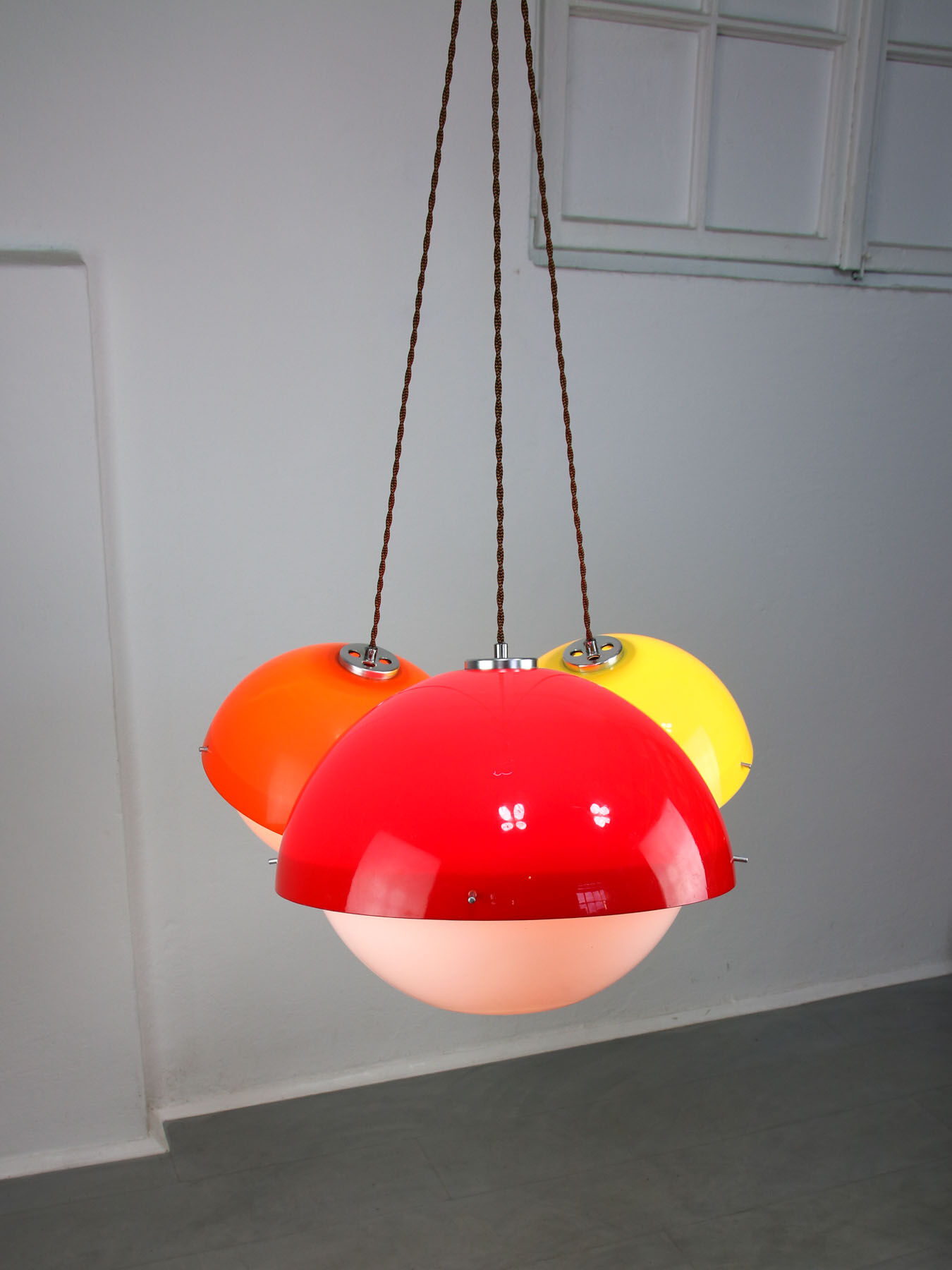 Set of 3 Space Age Pendant Lamps