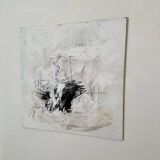 Felix Bachmann, Abstract Composition in Black and White, 2023, Mixed Media on Canvas