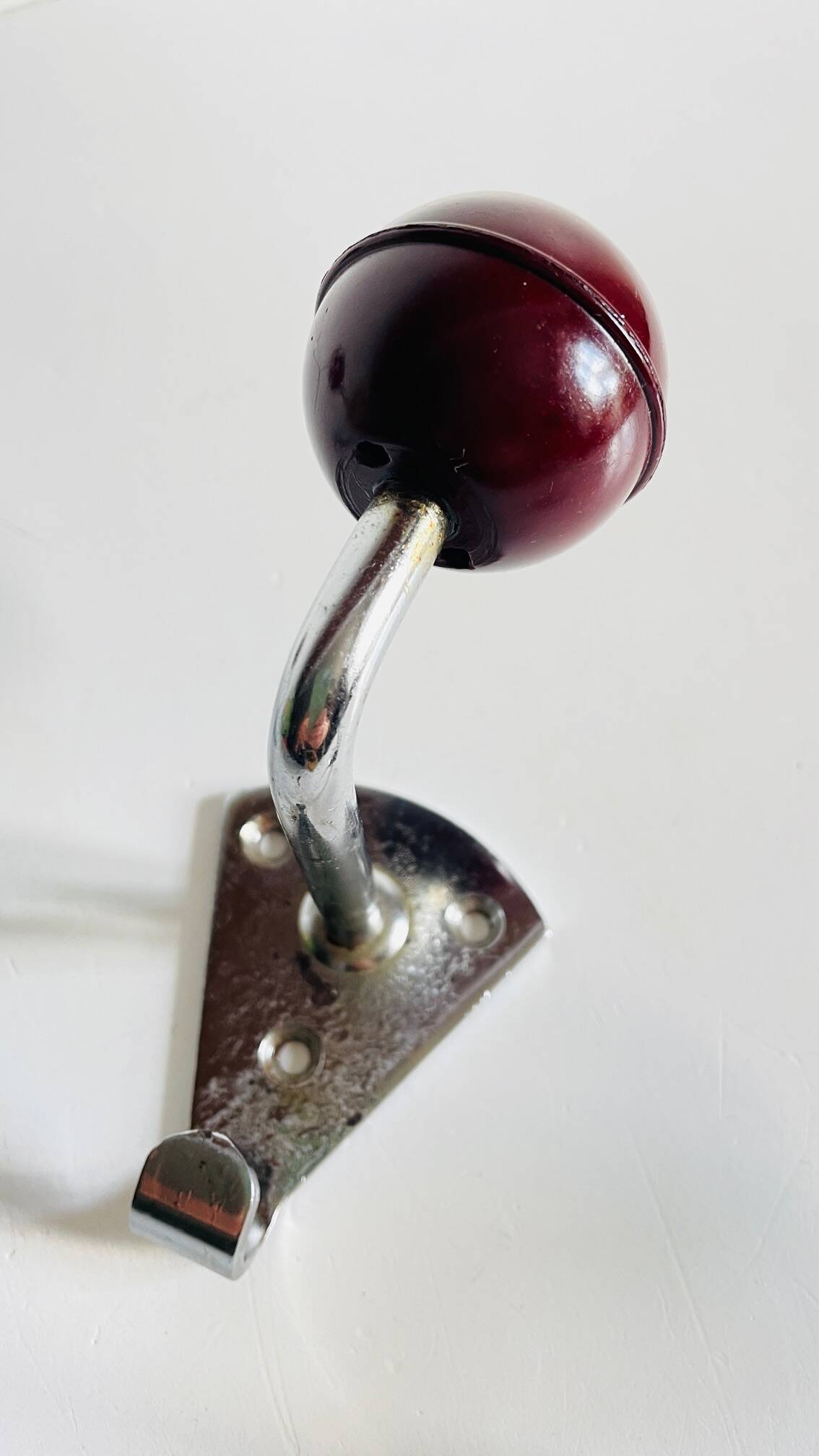 Chrome and bakelite coat hooks from the 70s