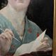 Tableau HSP circa 1900 Portrait Art Nouveau "Woman with the Letter" + frame