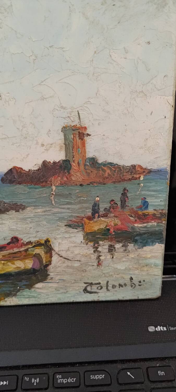 Oil painting the golden island Esterel