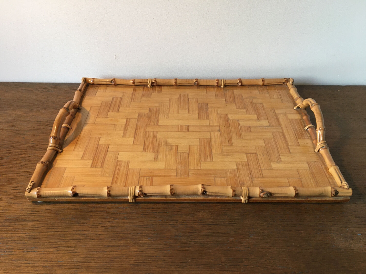 Bamboo marquetry tray