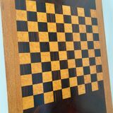 Grand plateau vintage de jeu de dame en bois