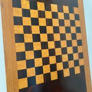 Grand plateau vintage de jeu de dame en bois