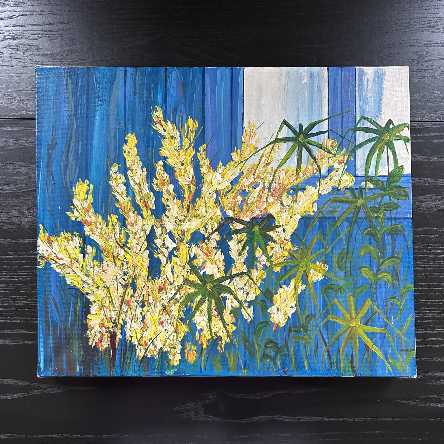 Mimosa and papyrus painting