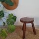 Wooden tripod brutalist farm stool vintage